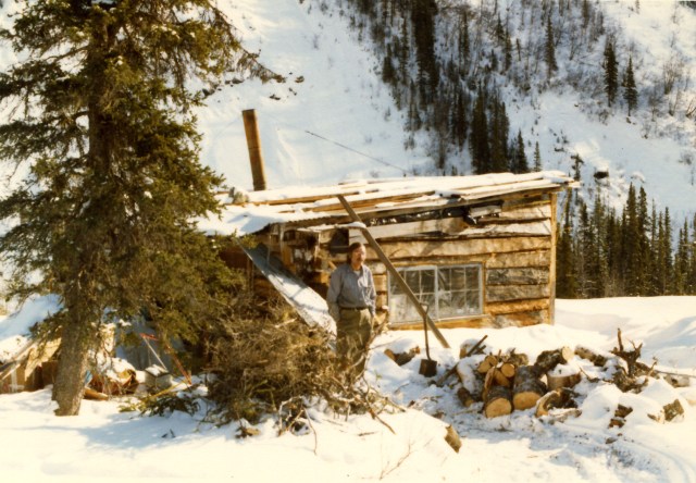 Loy at his cabin up McCarthy Creek