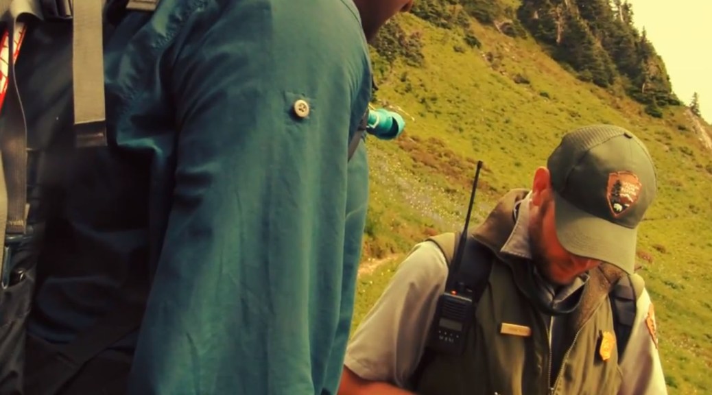 Ranger citing hikers High Divide